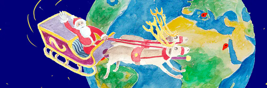 Santas Reise um die Welt