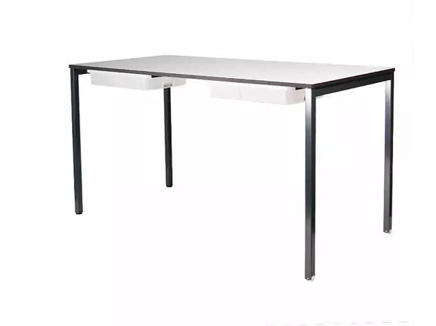 Schultisch mit Materialbox - Table duo avec bac de rangement